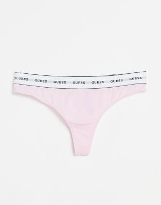 Guess logo thong in pink