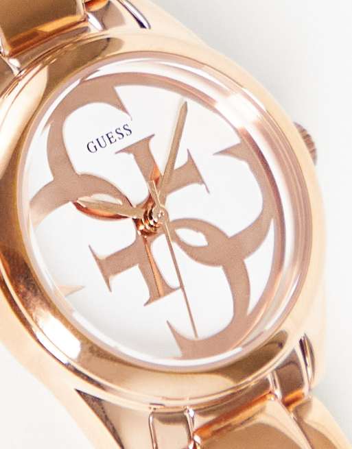 Guess micro g twist watch in rose gold