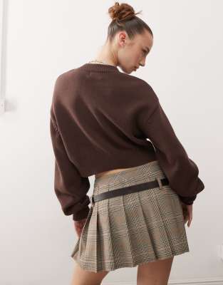Guess Originals Argyle Knit Sweater In Brown