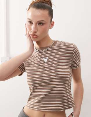 Guess Originals Baby Tee In Brown