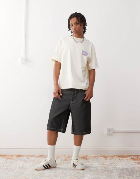 Guess Originals baggy denim shorts in coated black - view 1
