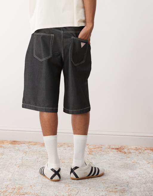 Guess Originals baggy denim shorts in coated black | ASOS
