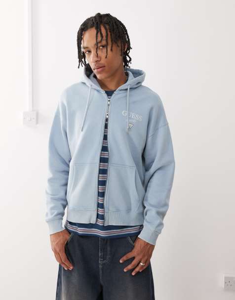 Guess Originals Baker zip through hoodie in light blue - view 1