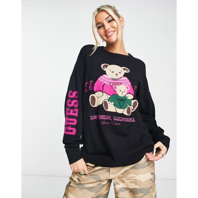 Guess Originals bear logo jumper in black