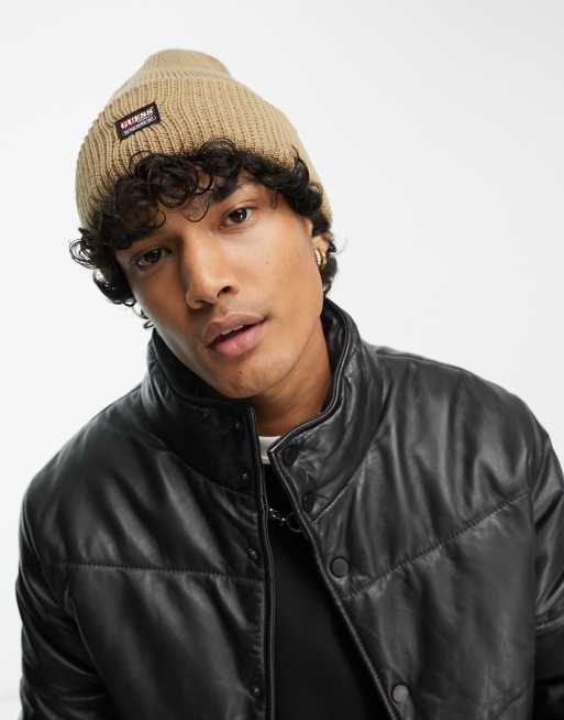 Guess Originals - Berretto in maglia color cuoio con logo