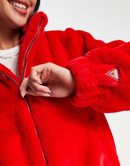 Guess red winter on sale coat