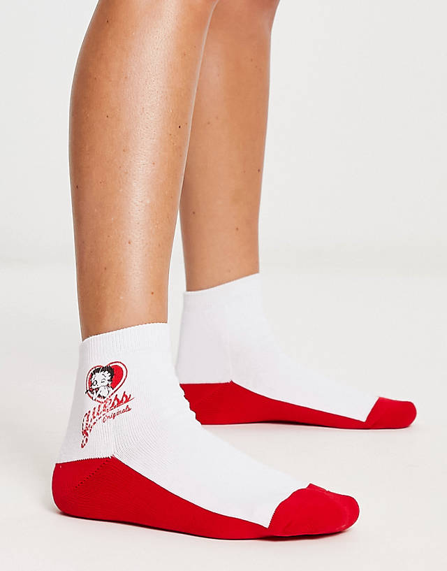 Guess Originals - betty boop socks in white
