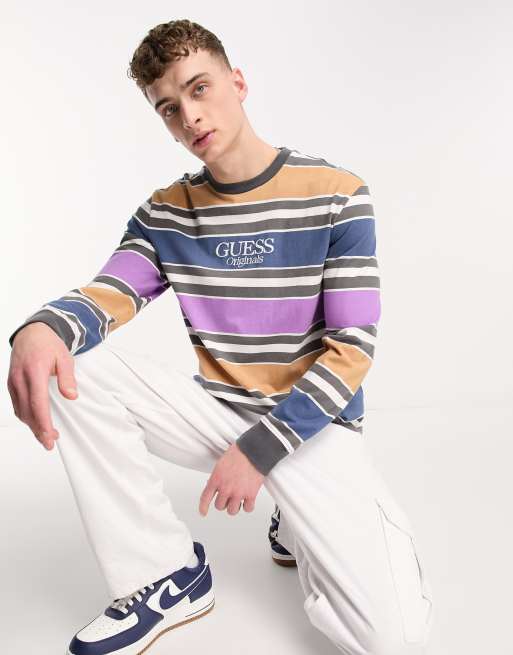 Striped guess 2024 long sleeve