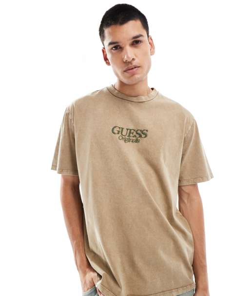 GUESS Originals logo script t-shirt brown