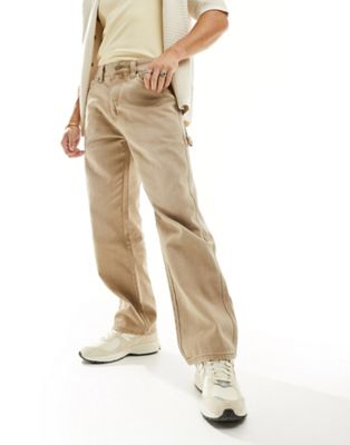Guess Originals canvas carpenter pants in tan - ASOS Price Checker