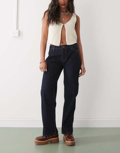 Guess Originals carpenter denim jeans in indigo with logo back print - view 1
