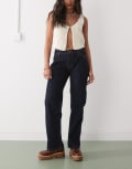 [GUESS Originals] Guess Originals carpenter denim jeans in indigo with logo back print-Blue W24 Blue
