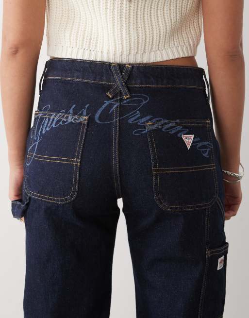 Guess Originals carpenter denim jeans in indigo with logo back