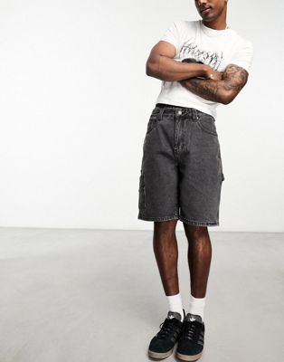 GUESS Originals carpenter shorts in washed gray | ASOS