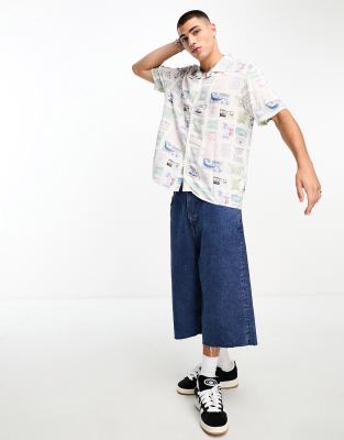 Guess Originals stamped short sleeve shirt in white - ASOS Price Checker