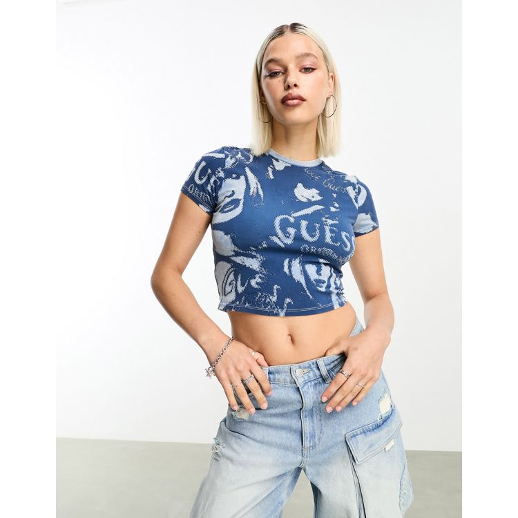 Guess Originals classic baby tee in blue