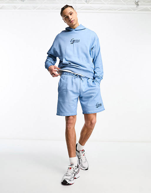 Guess Originals co-ord icon logo shorts in blue | ASOS
