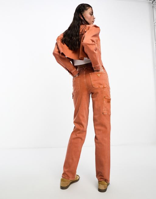 guess Slg Originals co-ord panel carpenter jeans in orange