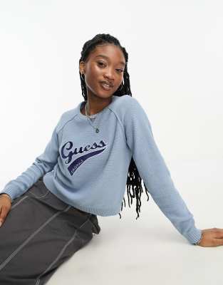 Guess Originals crew neck sweater in blue