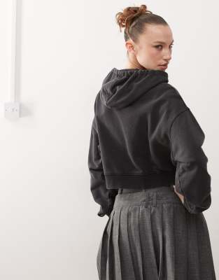 Guess Originals Cropped Hoodie In Black