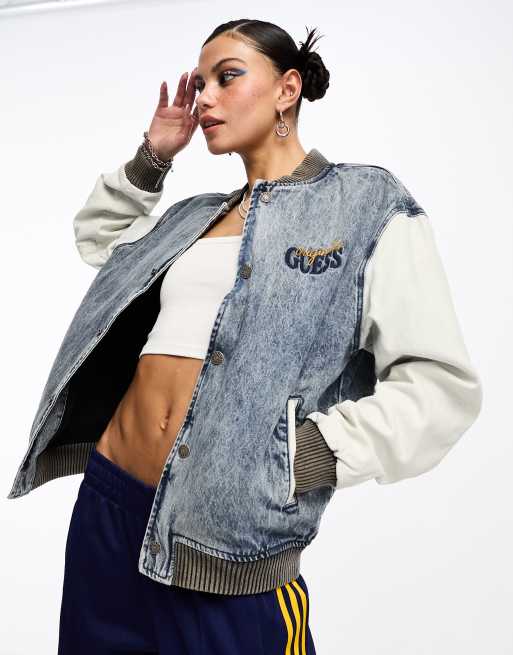 Guess denim store bomber jacket