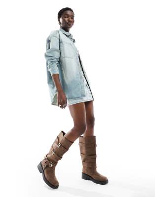 Guess Originals - Denim overhemd met authentiek logo in lichte wassing, deel van co-ord set