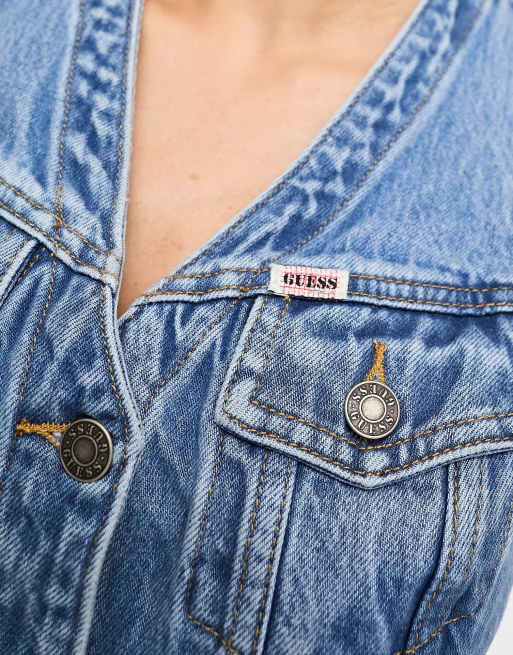 Guess Originals denim vest in medium wash | ASOS