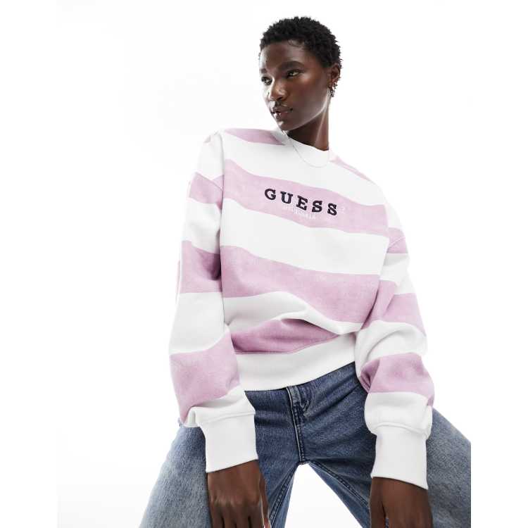 Guess Originals foam logo oversized sweatshirt in white red ASOS