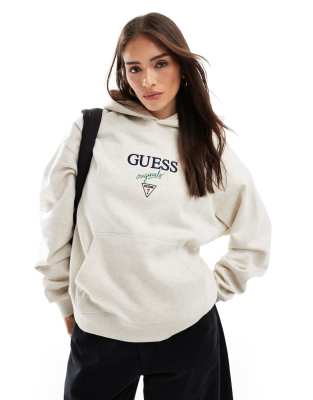 heather baker logo hoodie in gray