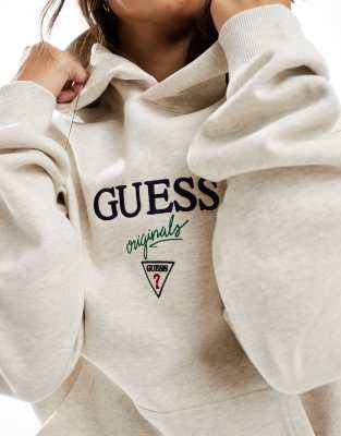 Sweat à Capuche Guess Femme - Gris, 82% Coton 18% Polyester, Coupe Confortable - 2