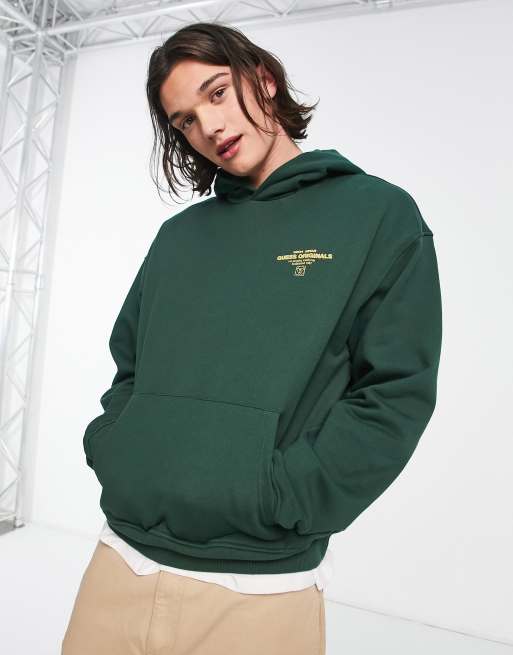 Guess Originals hoodie with back print in green ASOS