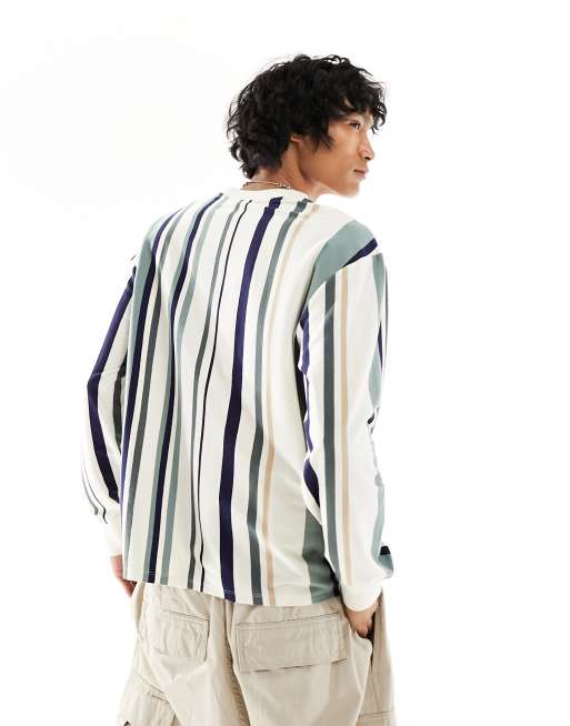 Guess striped long sleeve clearance mens