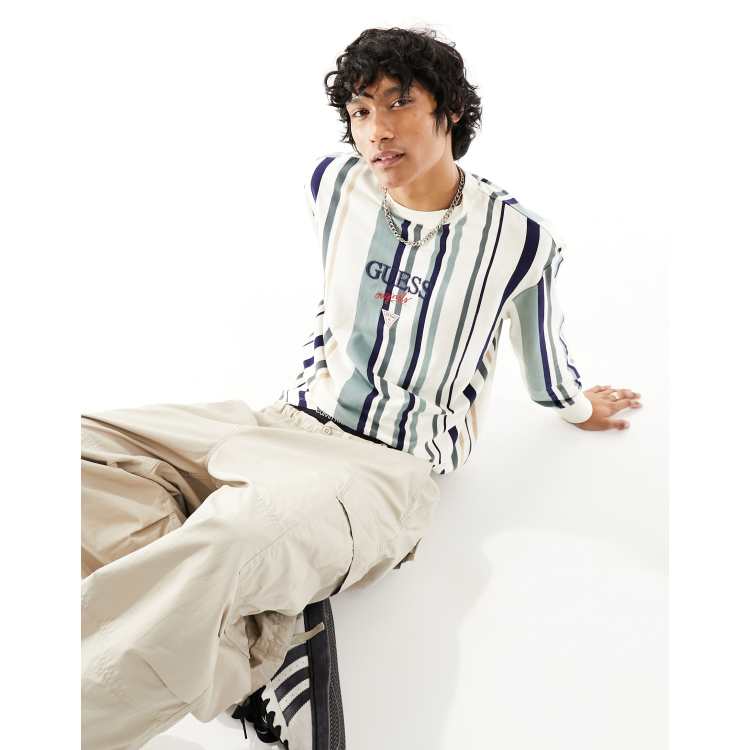Maglia guess uomo a righe discount