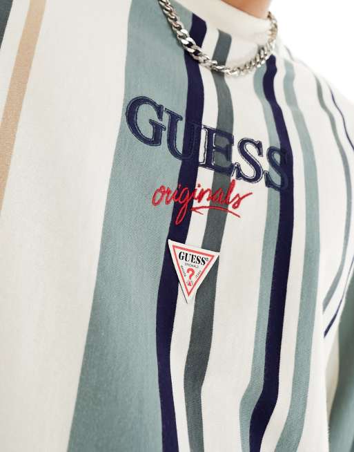 Guess t shirt discount rayé