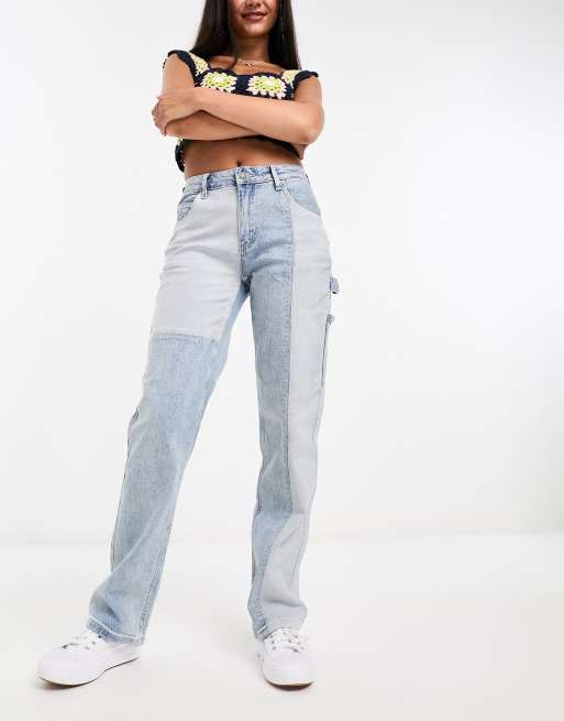 Guess Originals Jeans dritti multicolore con motivo patchwork ASOS