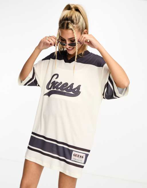 White jersey store t shirt dress