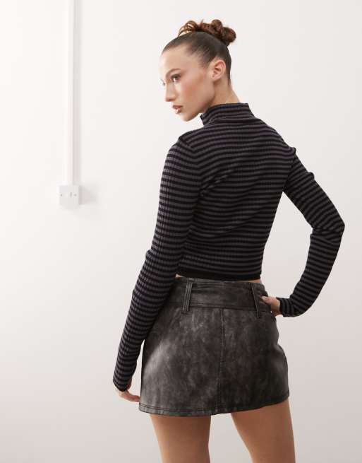 GUESS Women's Long Sleeve Sweater With Twist Front Cut-Out - Stylish & Sexy Rib Knit