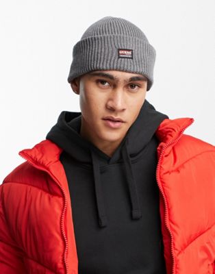 Guess Originals knitted beanie in black with logo  - ASOS Price Checker