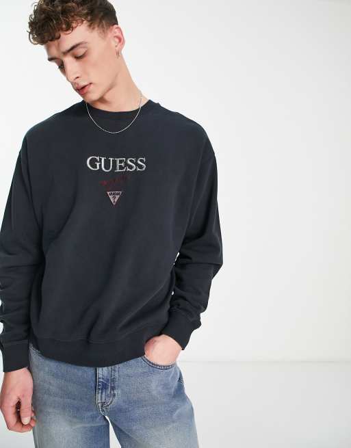 Guess Bear Oversized Crew Neck Sweatshirt