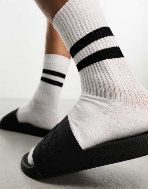 GUESS Originals logo sliders in black, 3 of 4