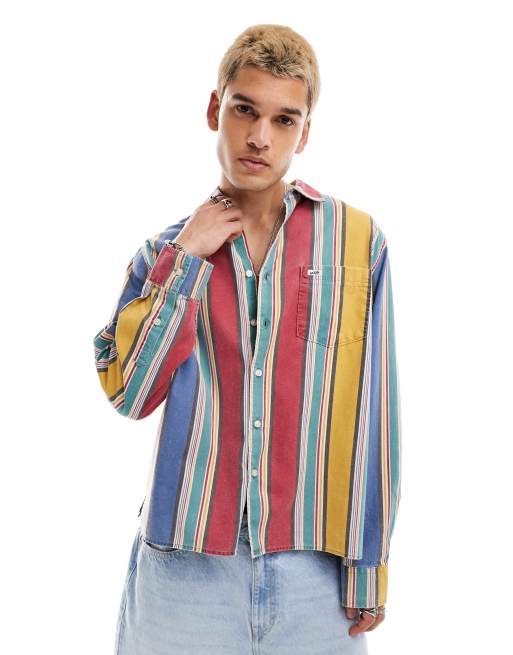 Guess Originals - Maglietta a maniche lunghe a righe multicolore