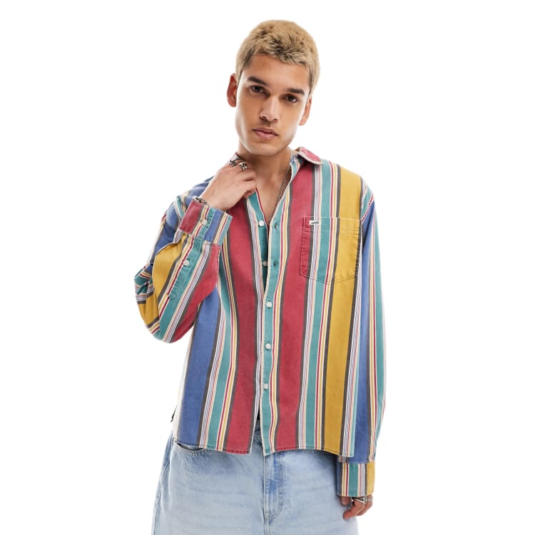 Guess Originals multicoloured long sleeve striped shirt ASOS