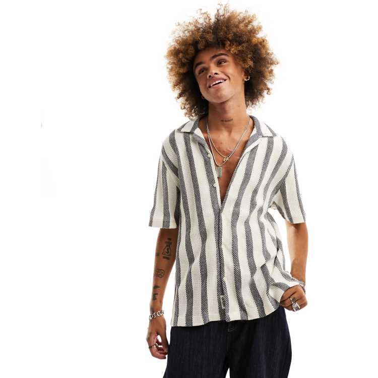 Black and white outlet striped shirt guess