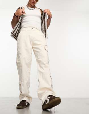 GUESS Originals cargo trousers in off white - ASOS Price Checker