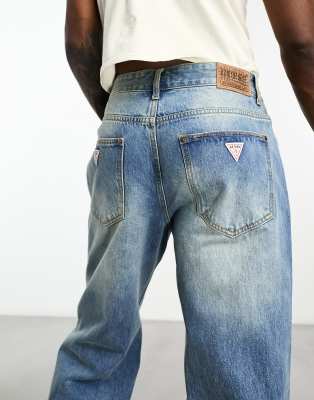 relaxed jeans in medium wash-Blue