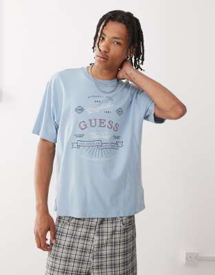Originals script t-shirt in light blue