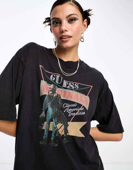 Guess logo store t shirt dress