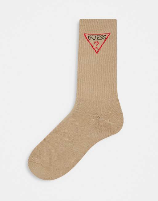 GUESS Originals - Sokken met logo in driehoek in bruin