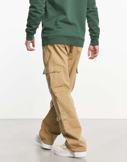 Guess Originals straight leg cargo pants in tan