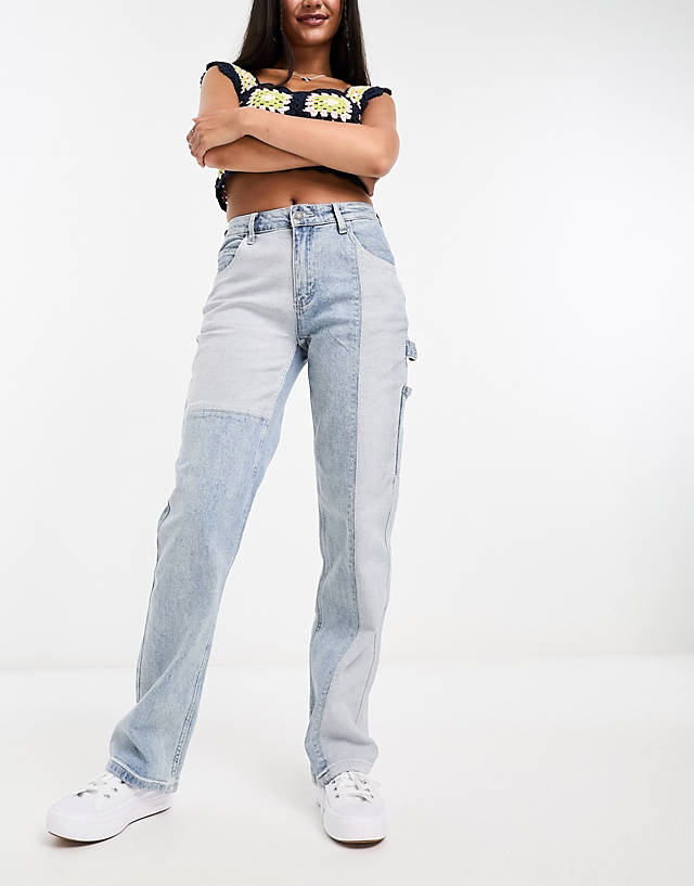 Guess Originals - straight leg patchwork carpenter jeans in multi
